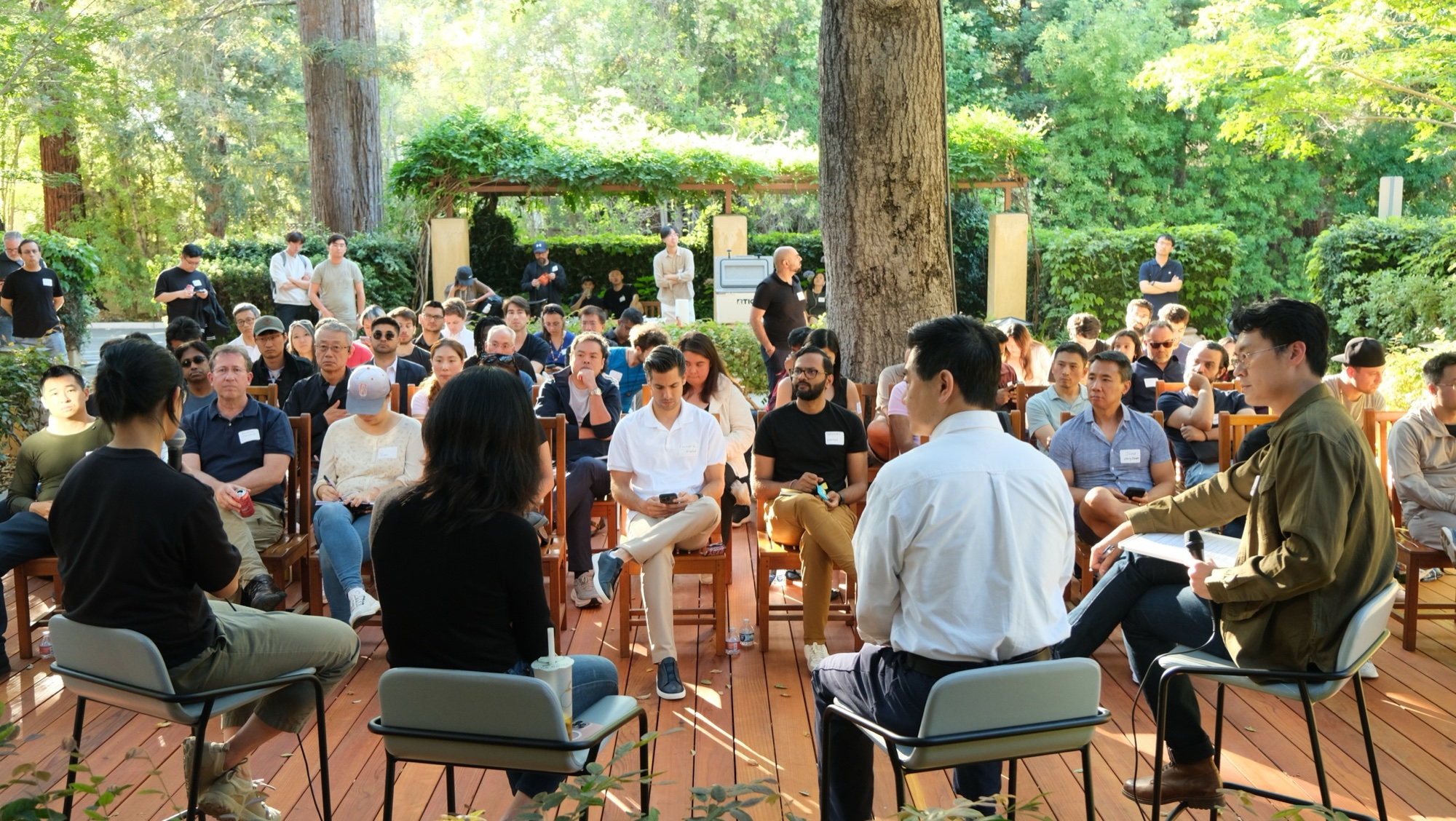 A conversation in the courtyard · Humans, Agents, and Autonomous Economy